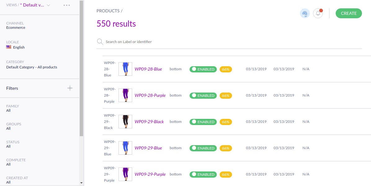 Product Grid in Akeneo
