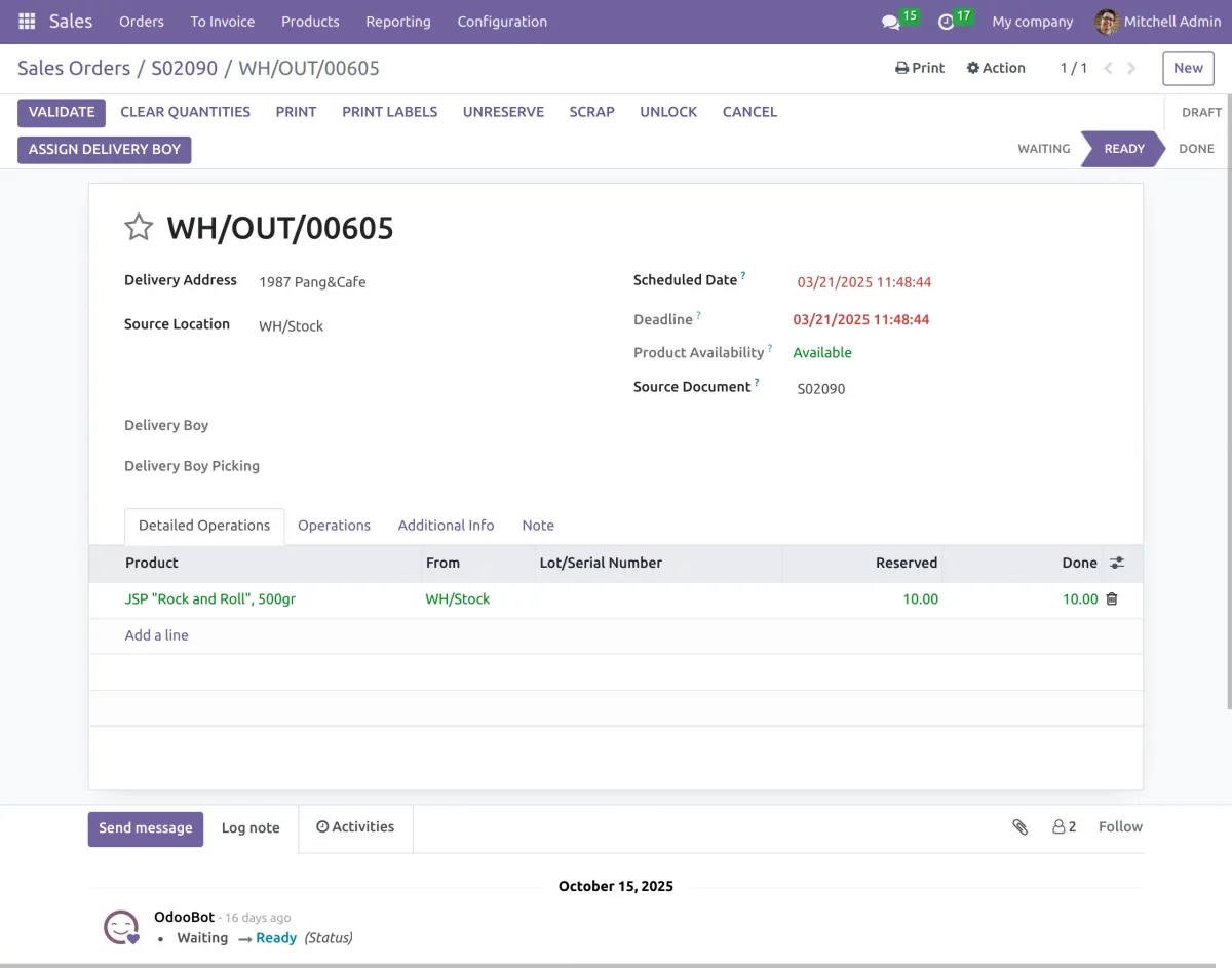 assign a delivery boy