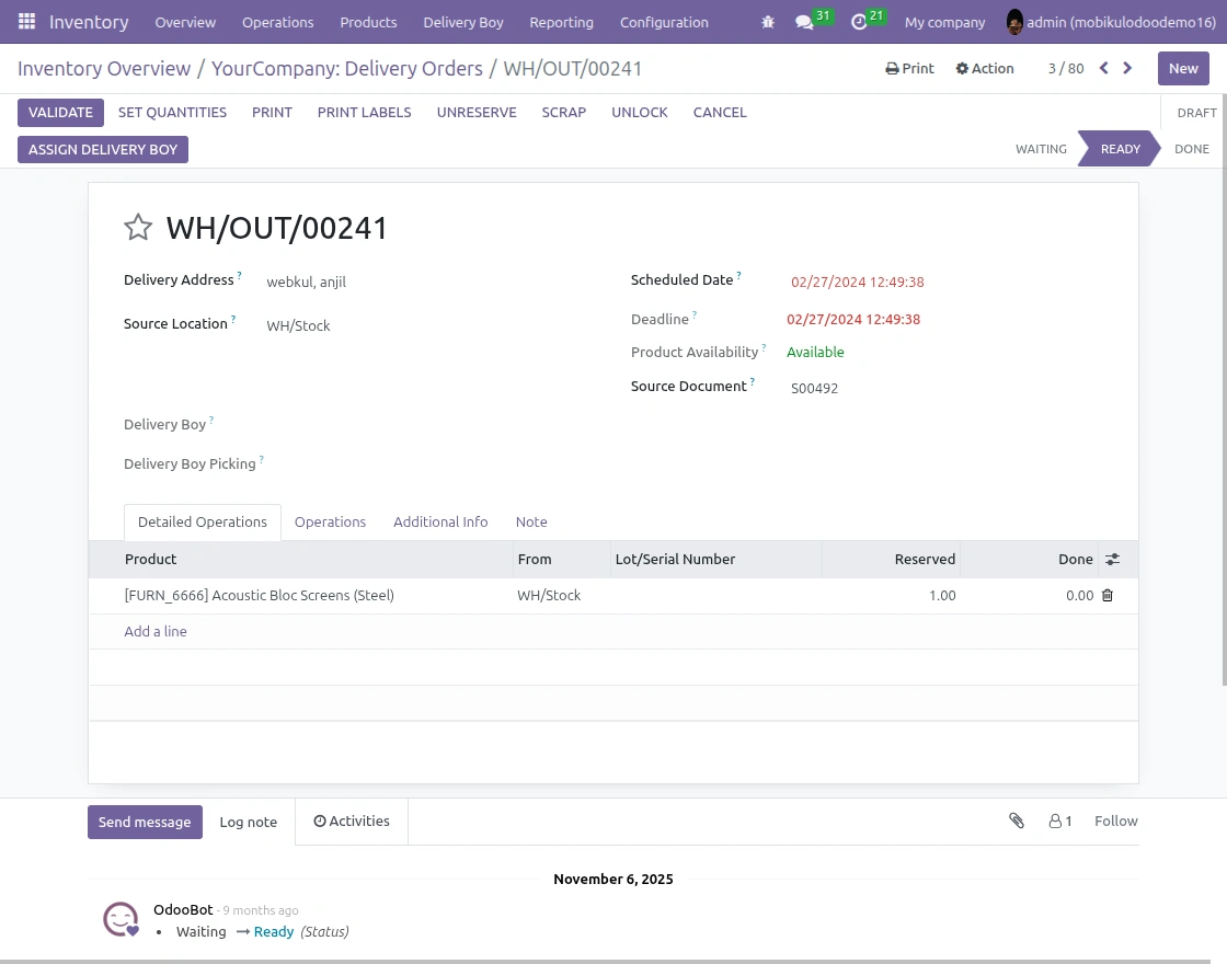 Assign Delivery Option