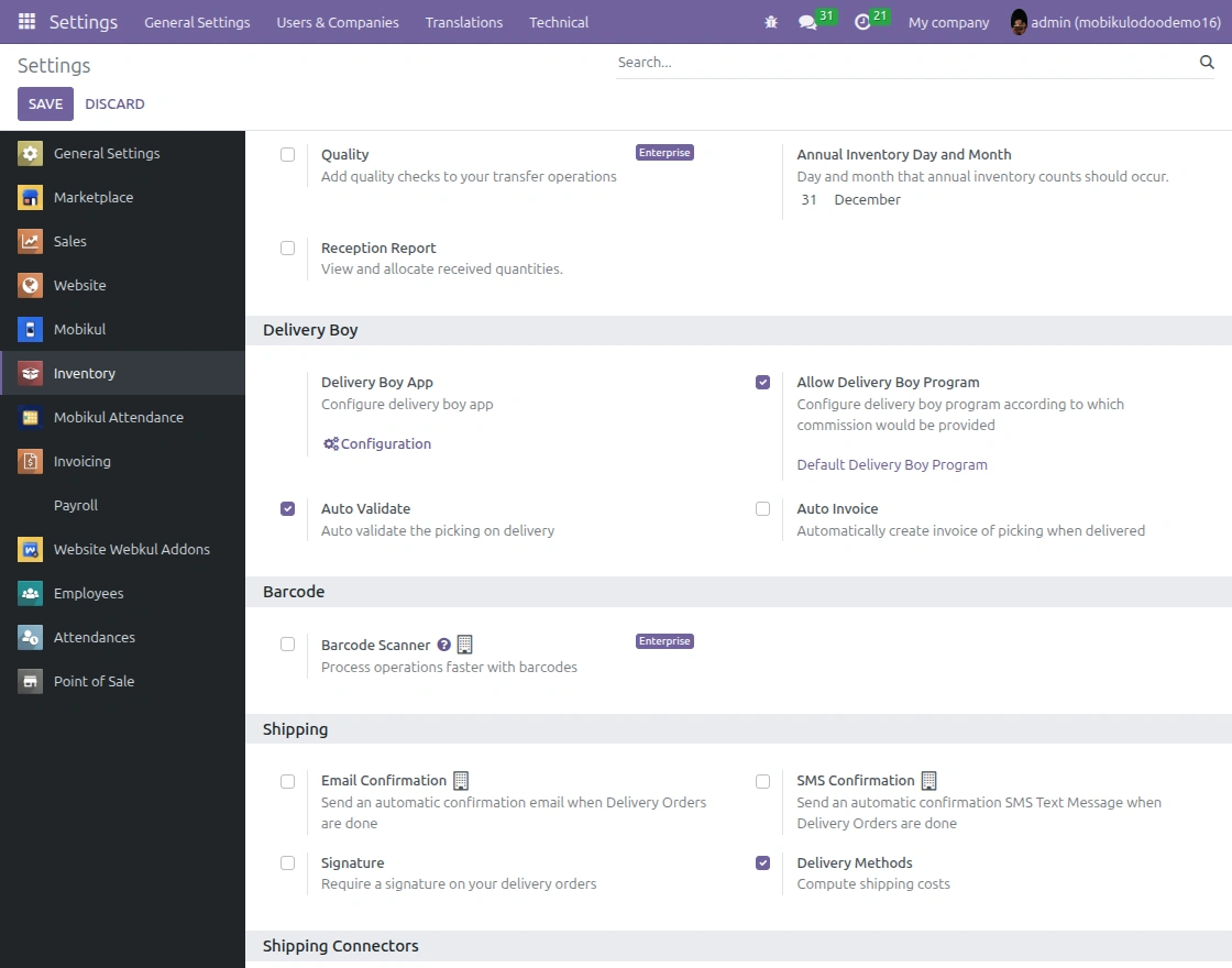 Configure the Delivery boy App
