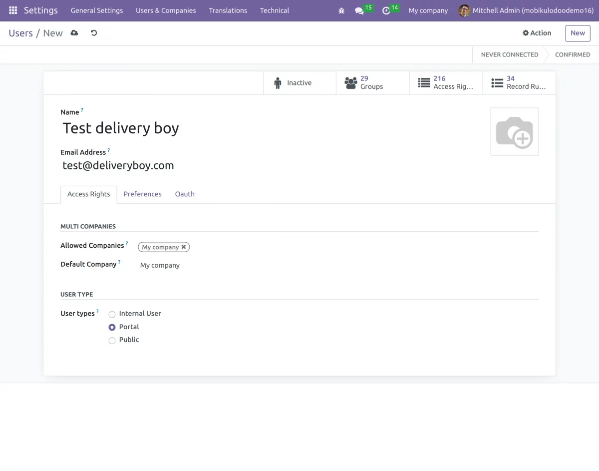 enter details of the delivery boy app