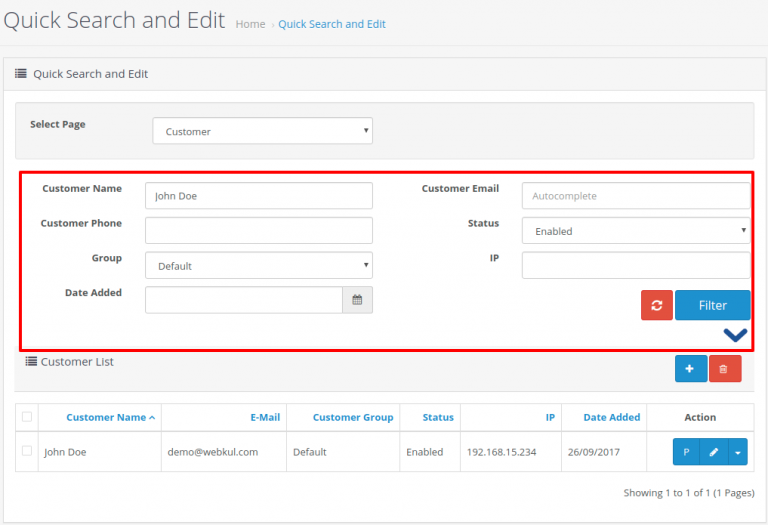 User Guide of Opencart Quick Edit Module
