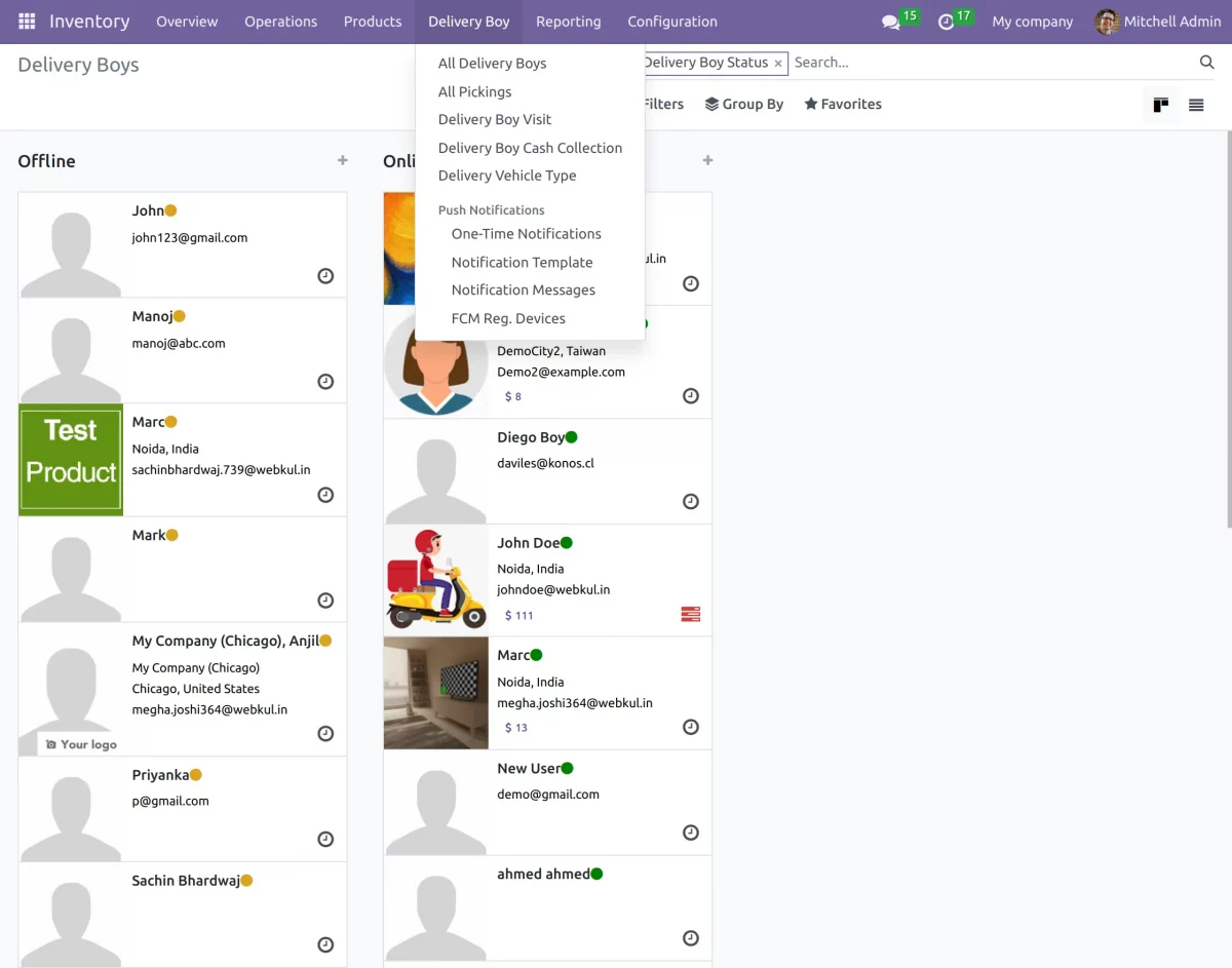 delivery boys online and offine