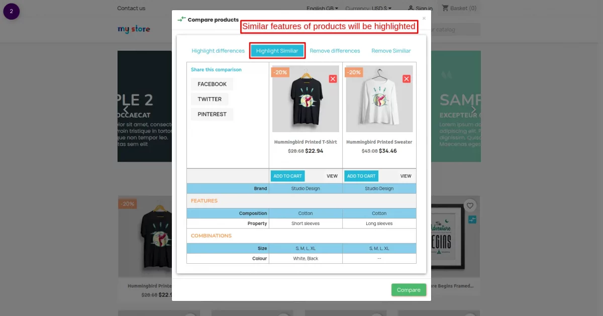 highlight-similiraties