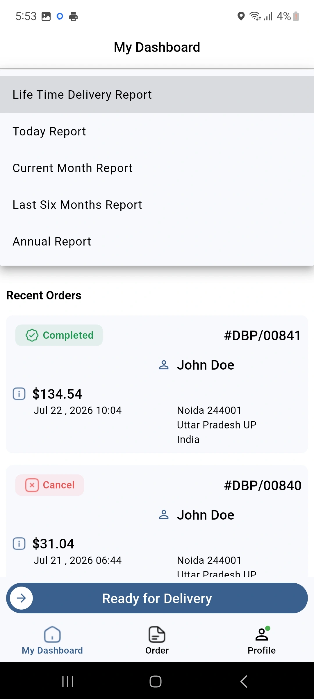 Report Selection