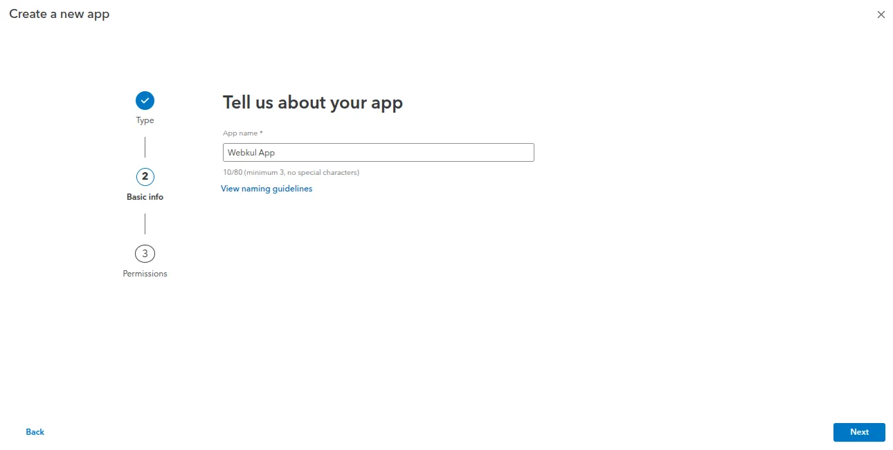 app name