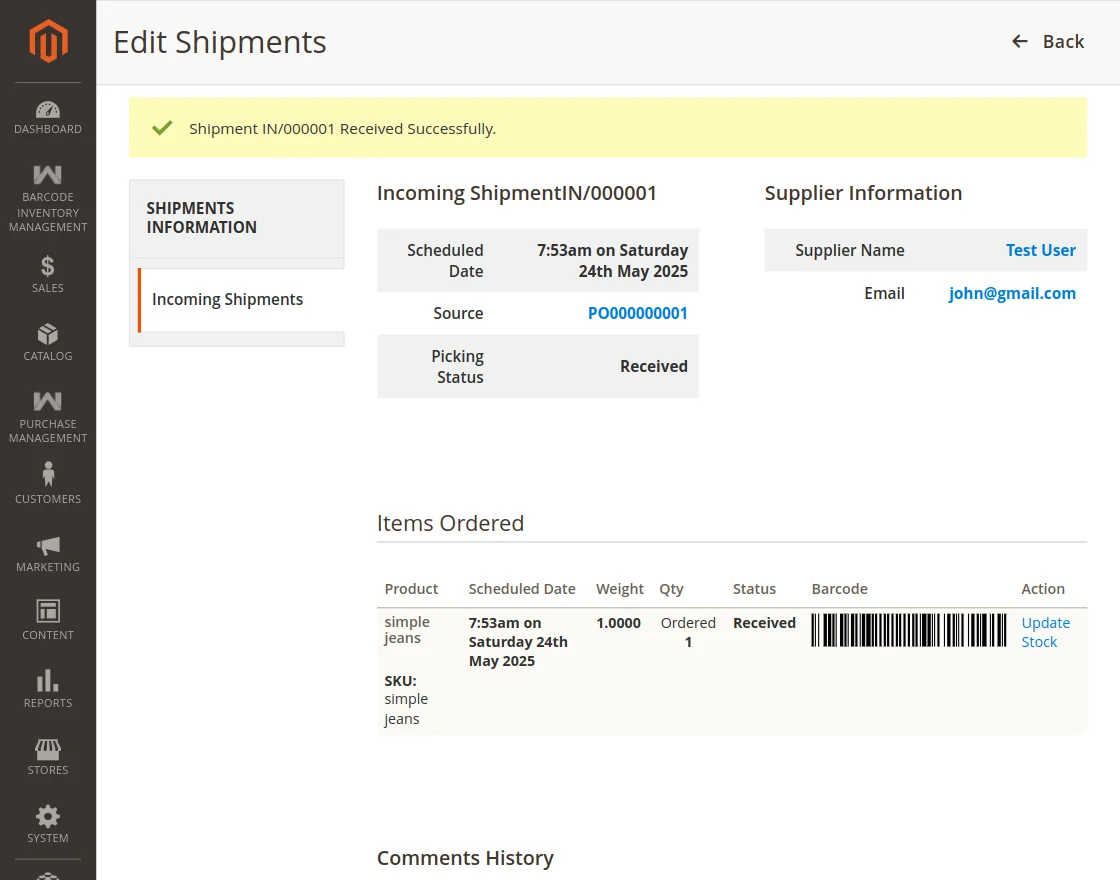 magento2-barcode-inventory-shipment-status-received