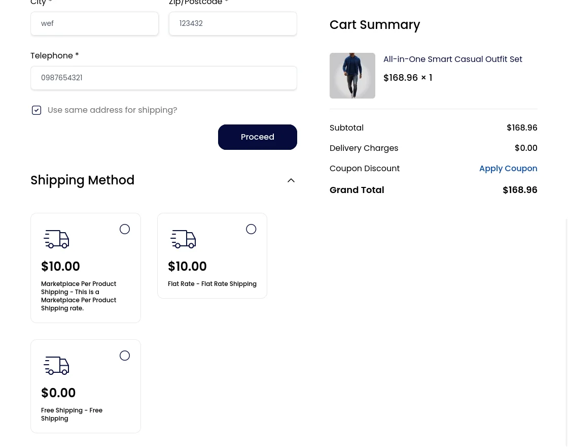 per product shipping method