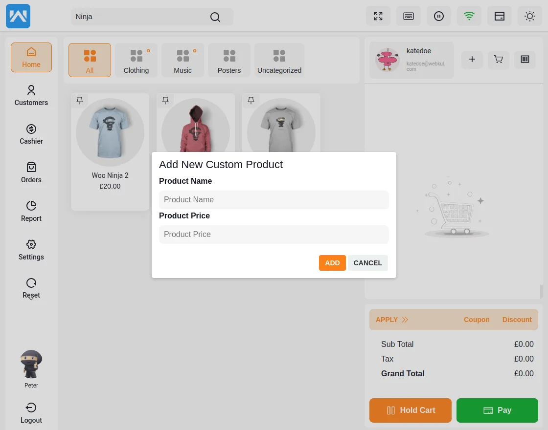 add new customer product