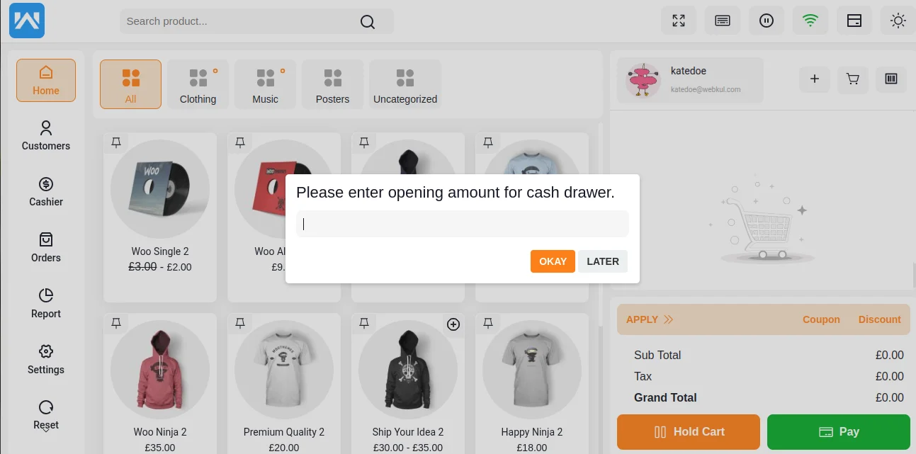 drawer opening amount