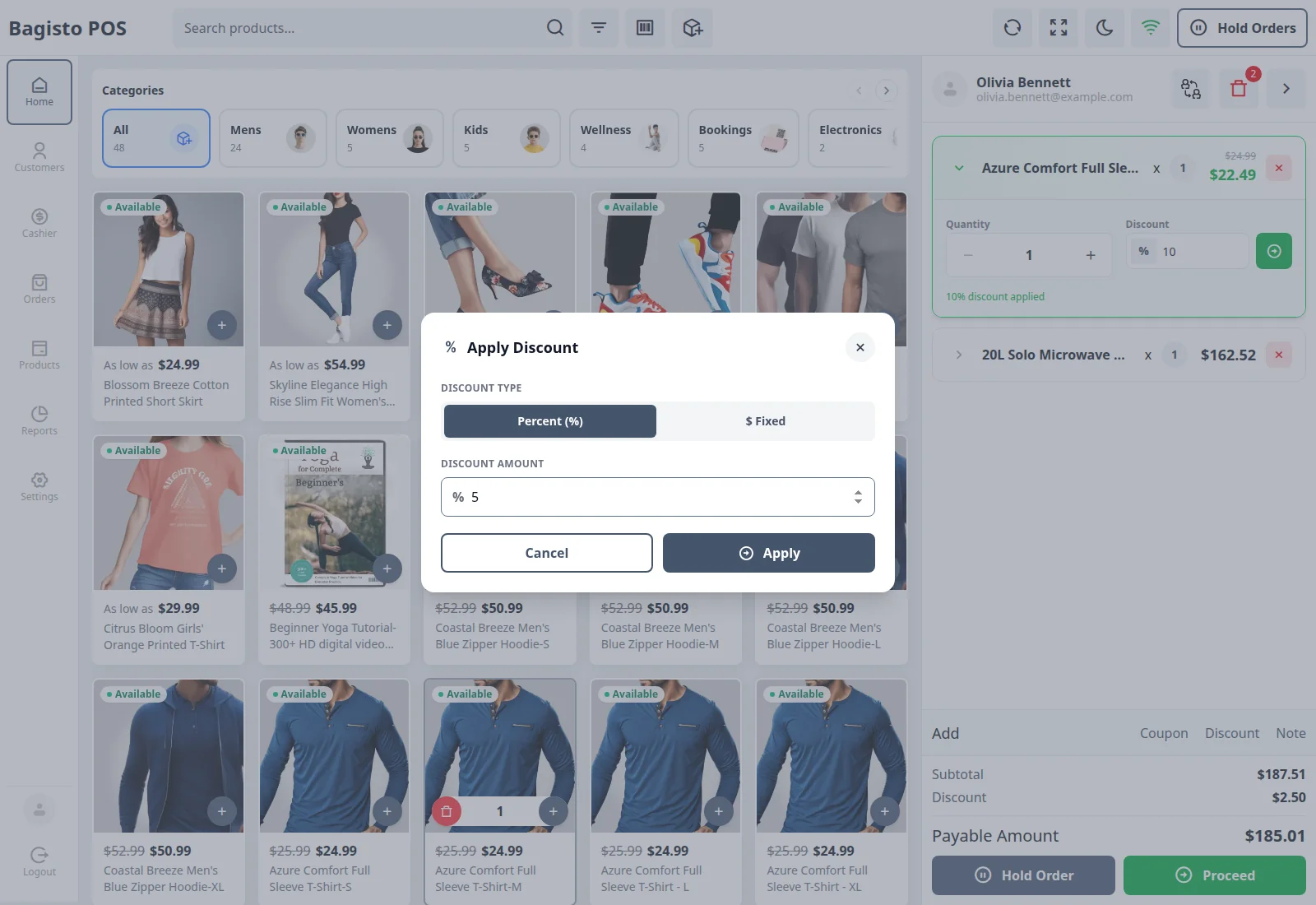 Apply Discount pop-up for the whole cart