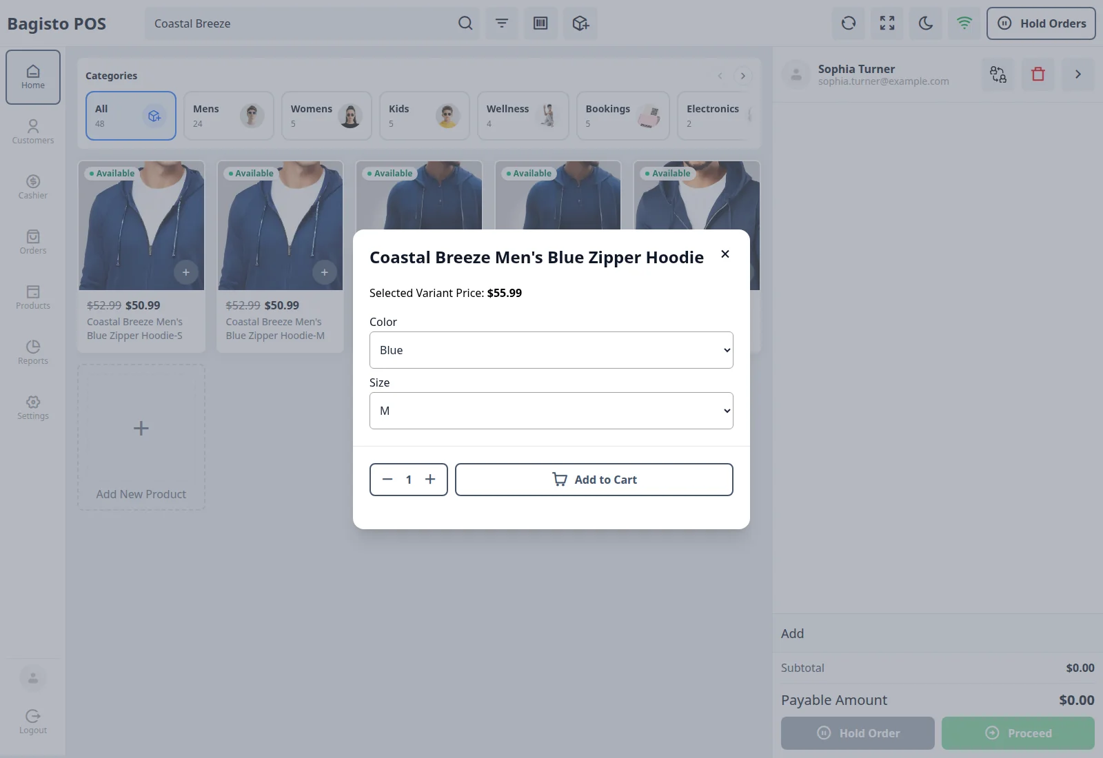 Choosing a variant of a configurable product