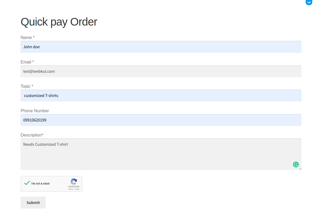 Quick-pay-Order-WooCommerce-Payment