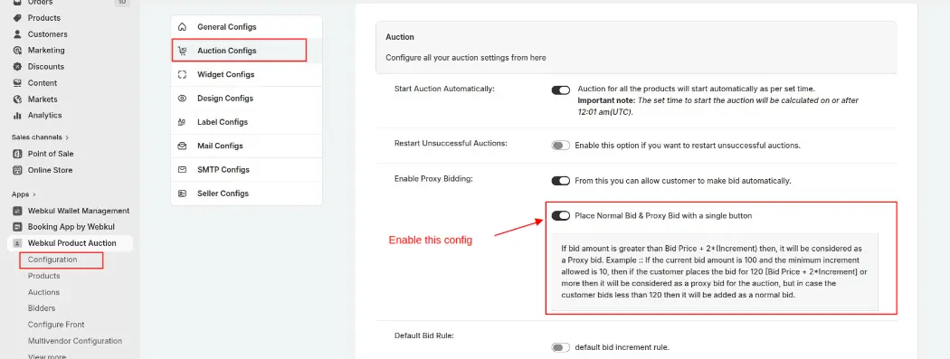 normal bid & proxy bid