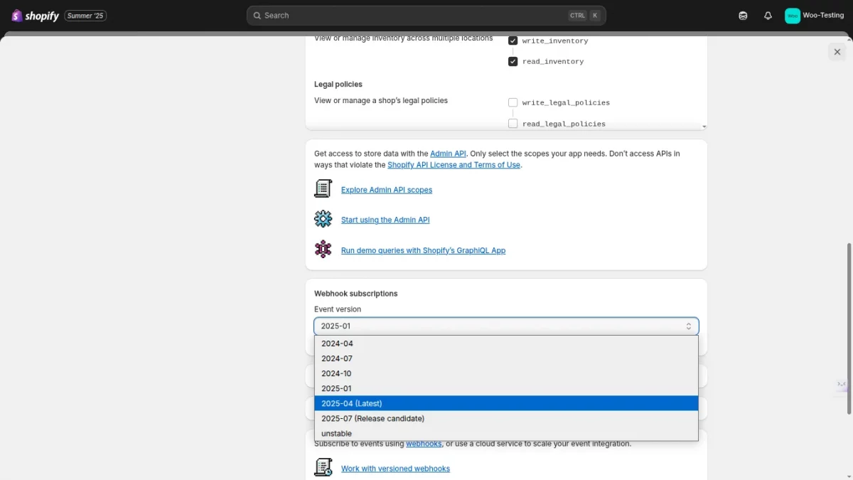 webhook subscription