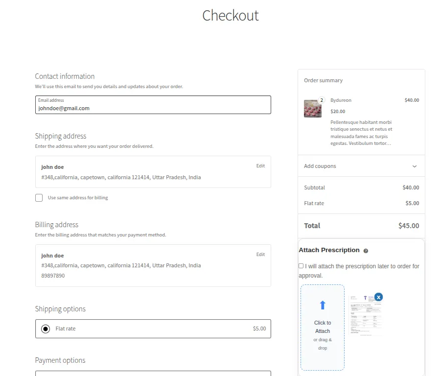 webkul-woocommerce-medical-prescription-checkout-page