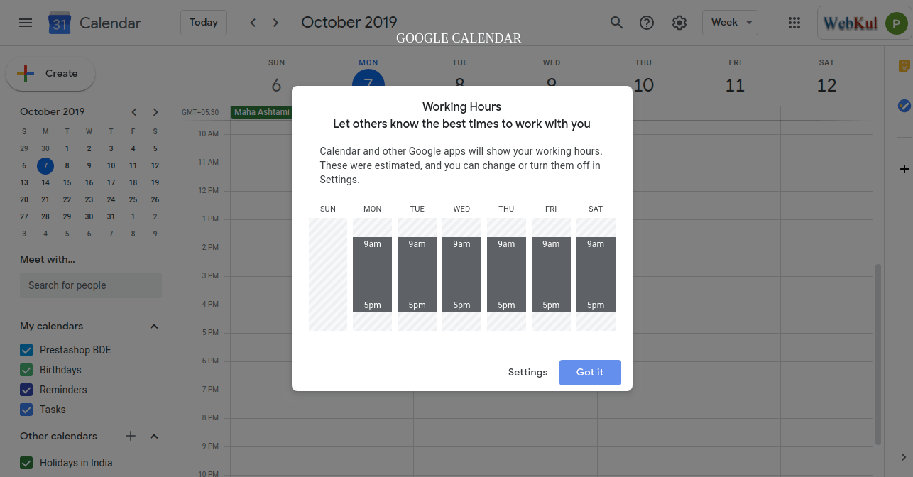 Gogle Calendar