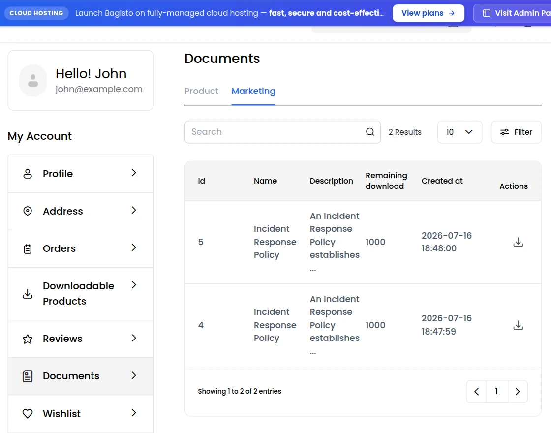 marketing docs view 