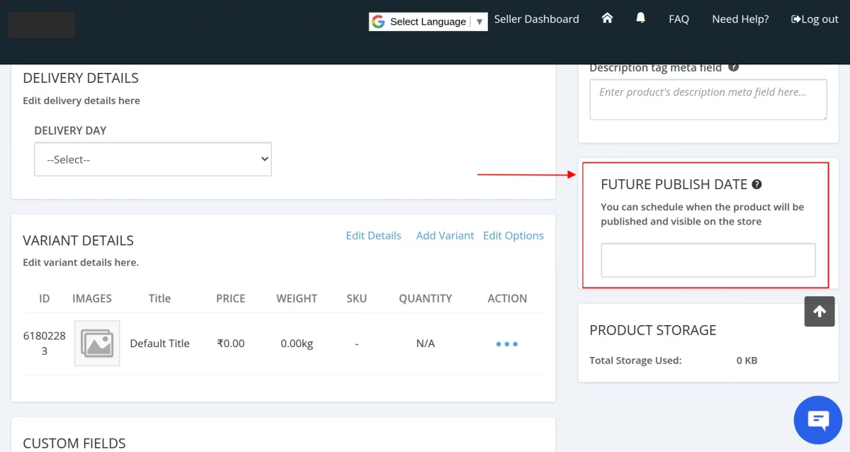 Furture publish date