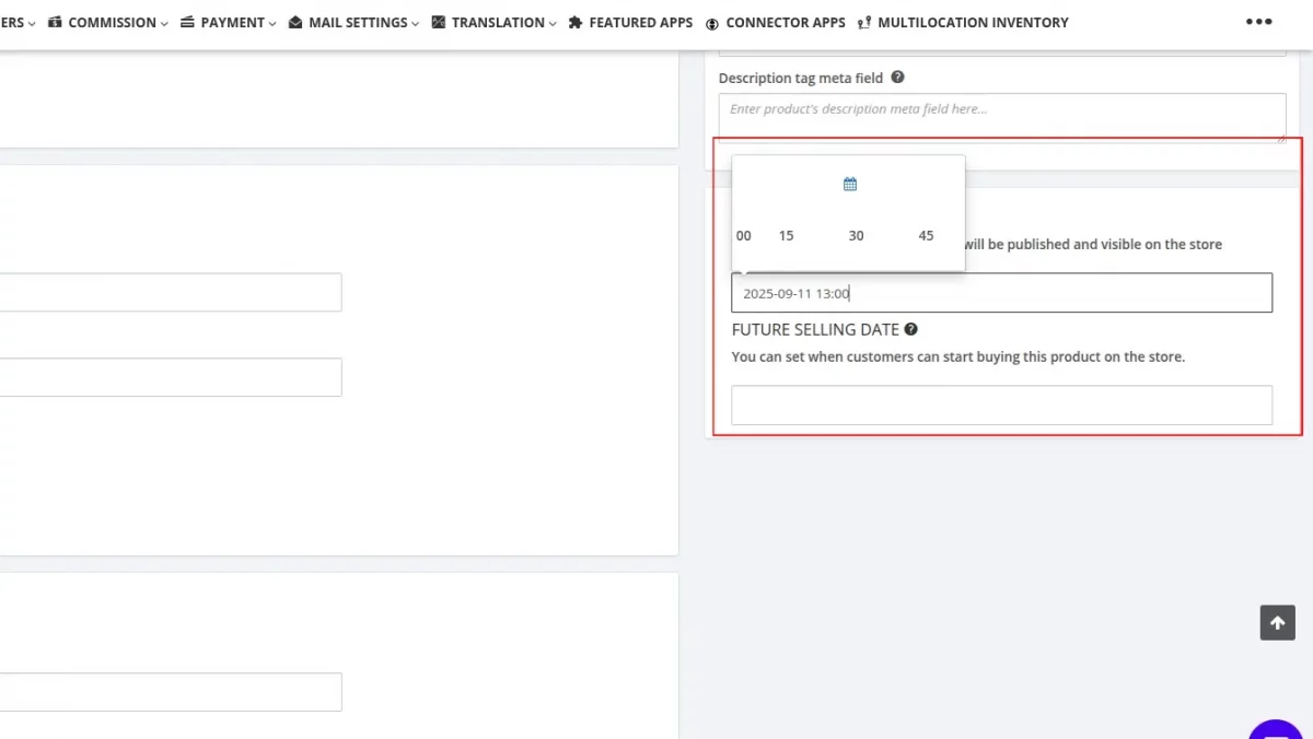 future selling time select 