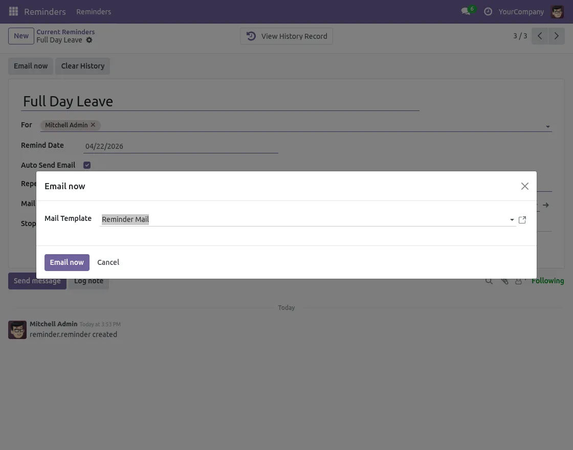 Confirmation of Mail Template