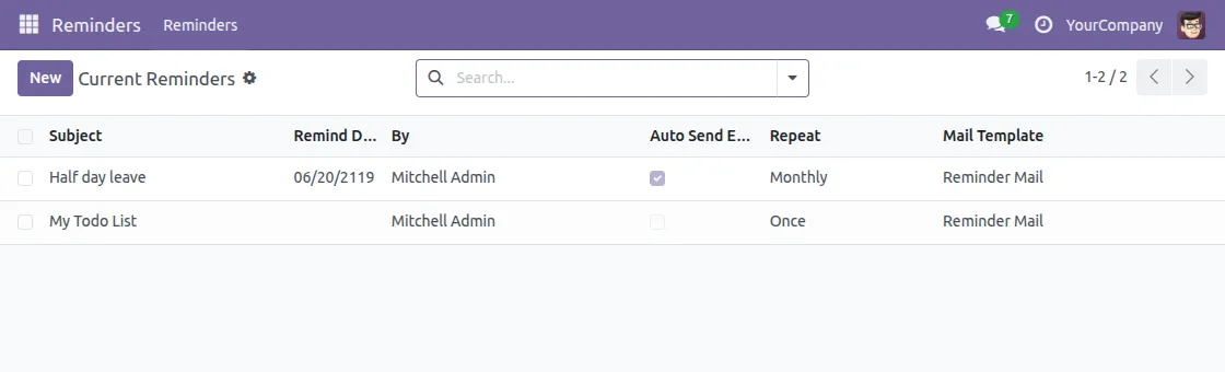 create reminders