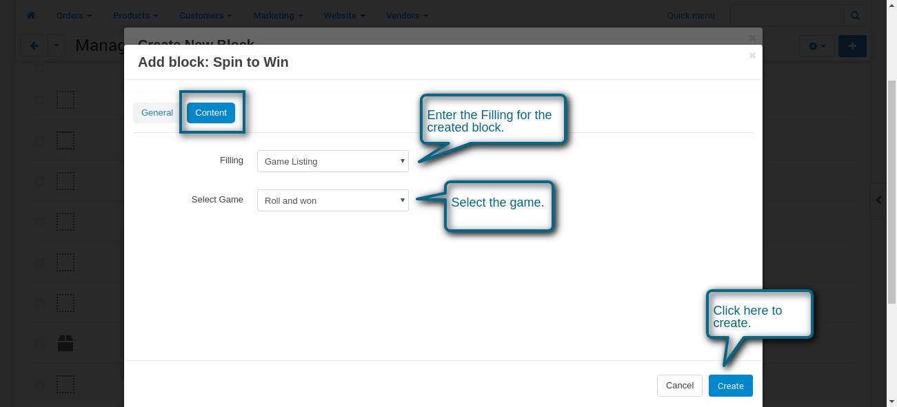 Manage-add-ons-Administration-panel-game creation - layout- manage blocks-content tab