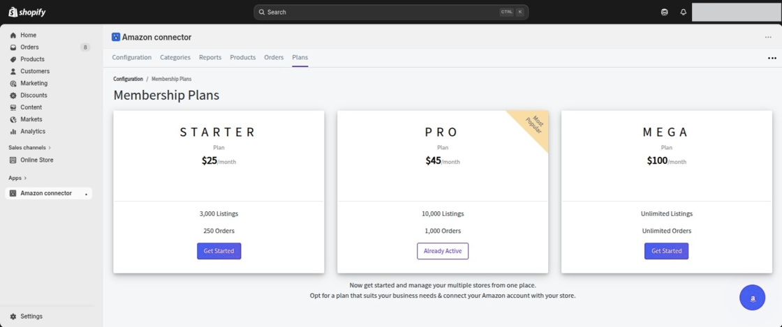 Amazon Connector for Shopify