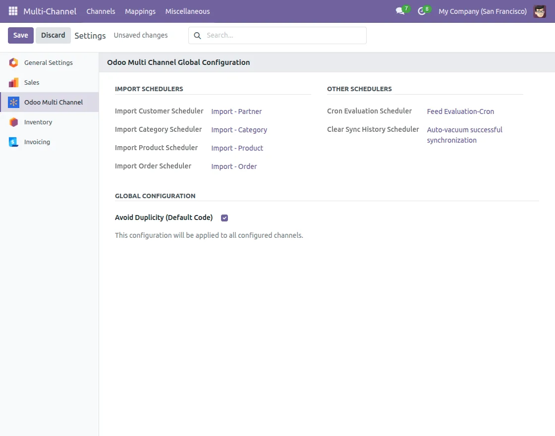 cron global settings