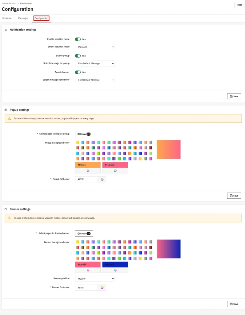 detailed configurations