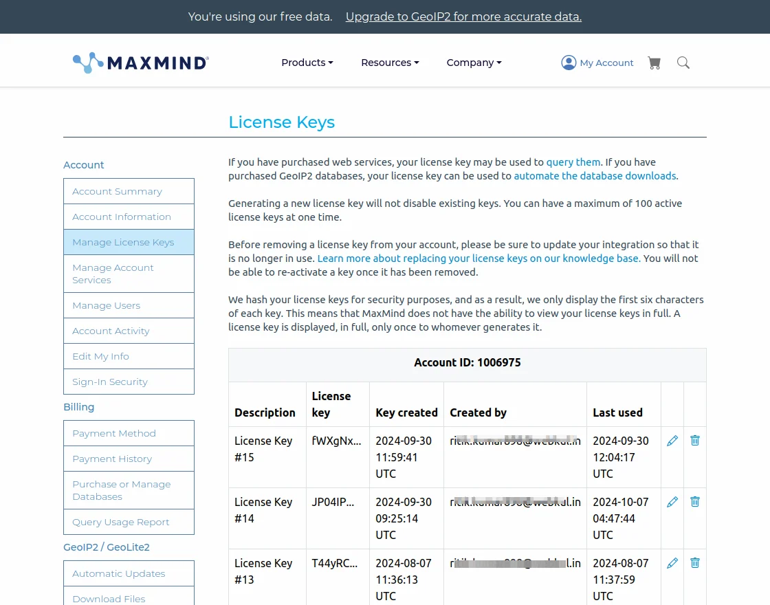 maxmind-licence-keys