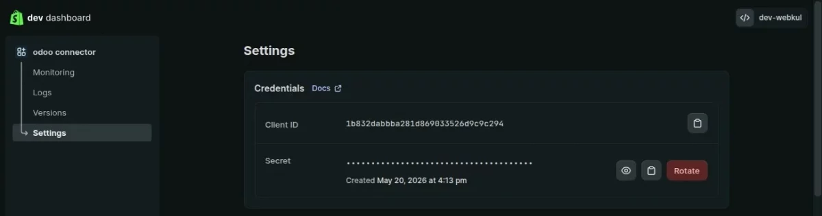 Enter Client ID & Secret ID
