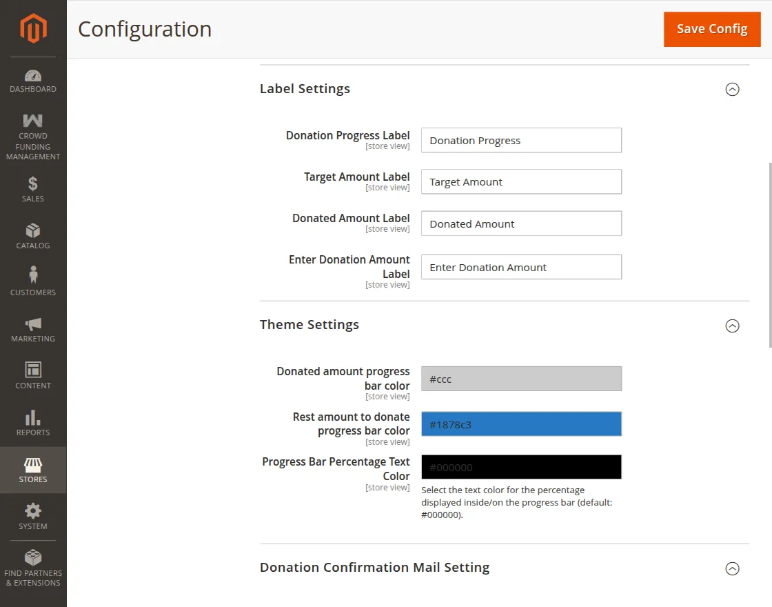 theme and label settings