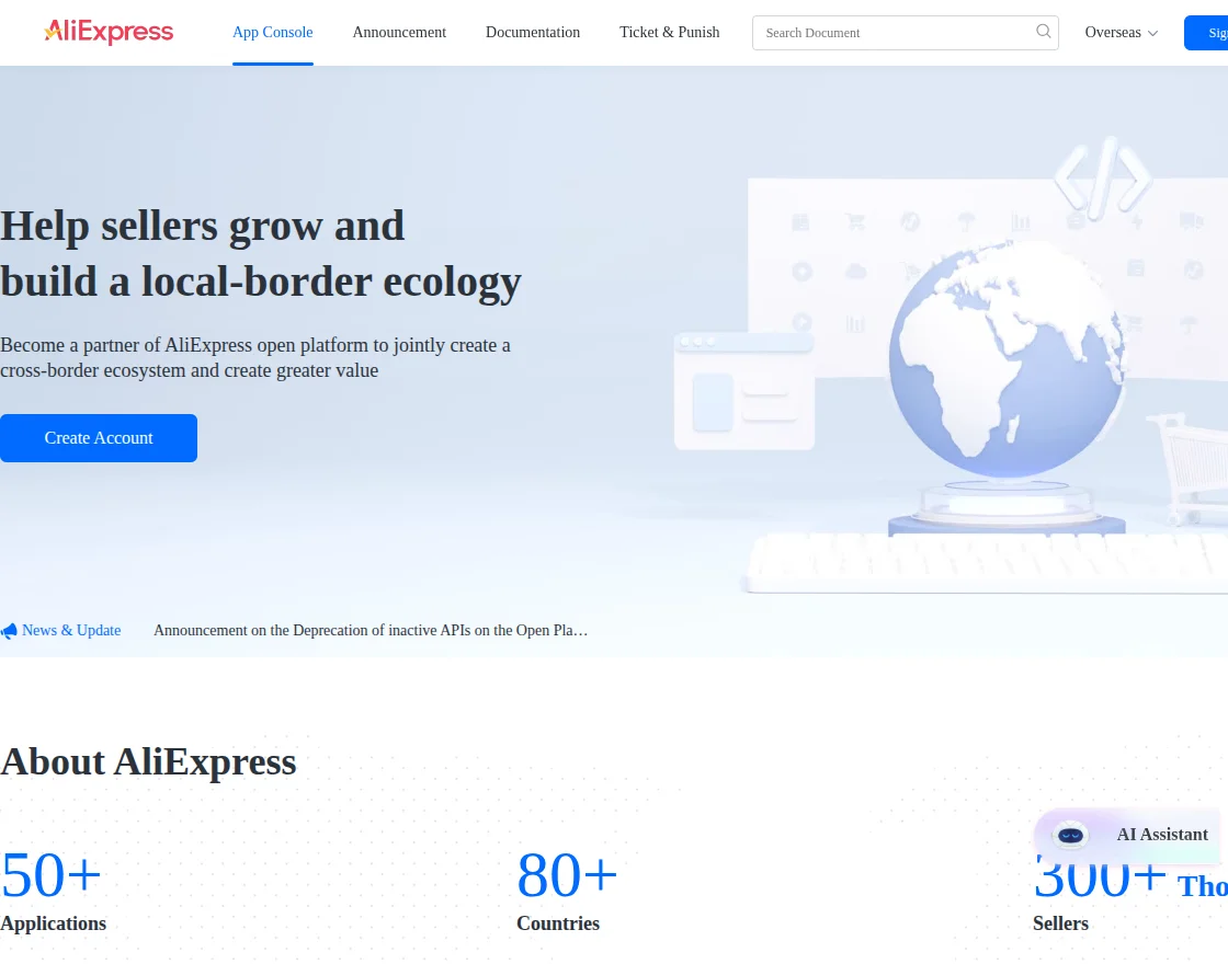 AliExpress home page