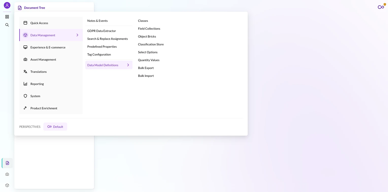 pimcore-data-objects-data-model-definitions-menu