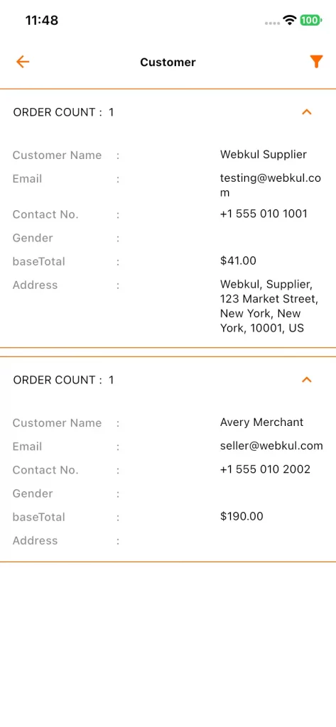Customer List