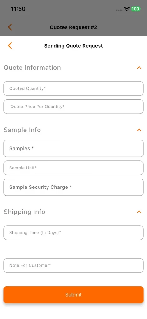 Send Request Quote