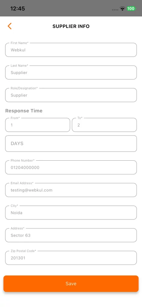 Supplier Info