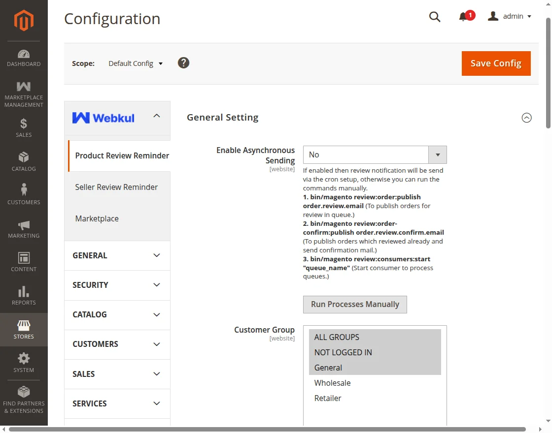 enable asyncronous sending