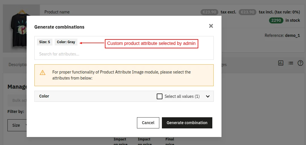 generate combinations