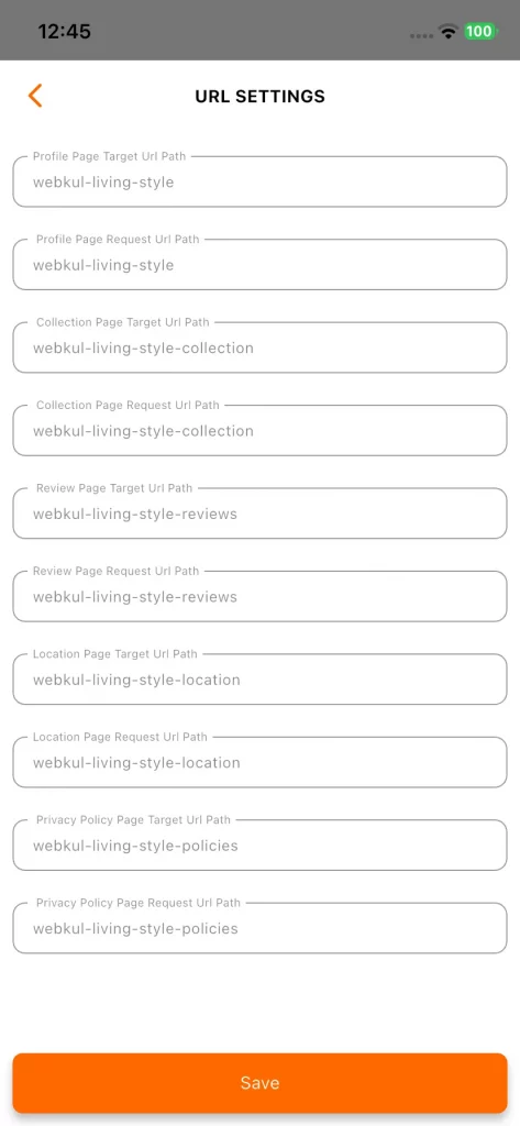Url Settings