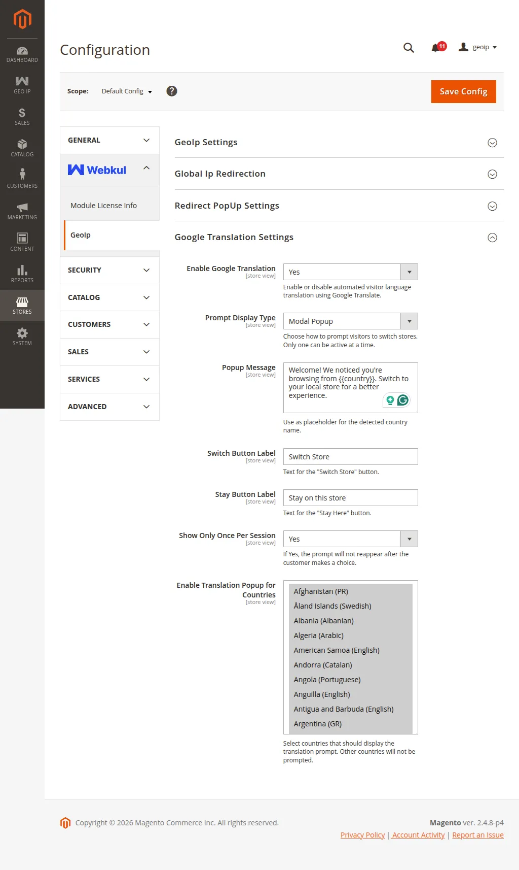 module config translation