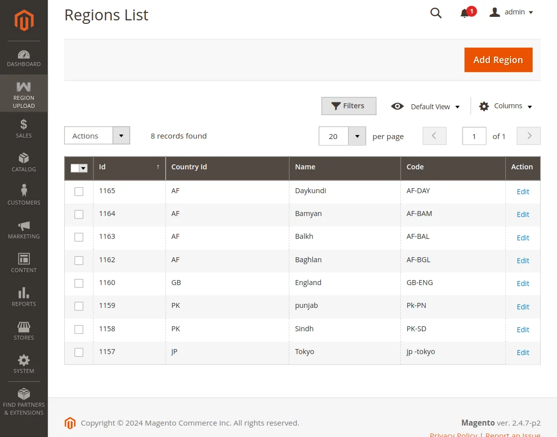 zipcode Custom Regions