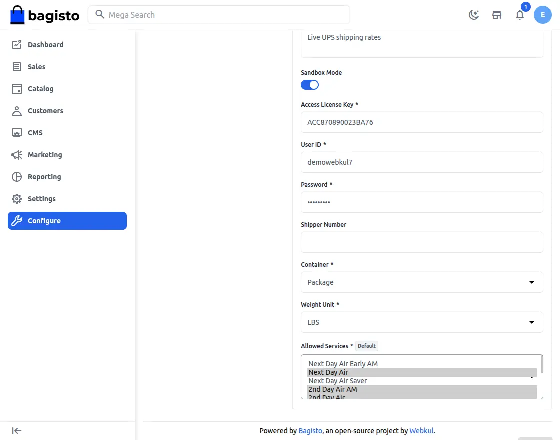 Laravel eCommerce UPS Shipping