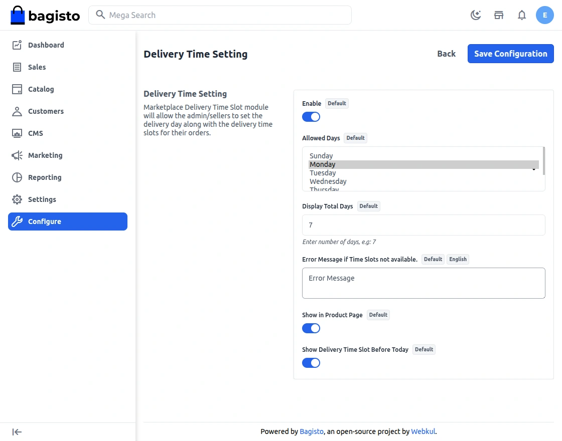 Laravel-marketplace-Delivery-time