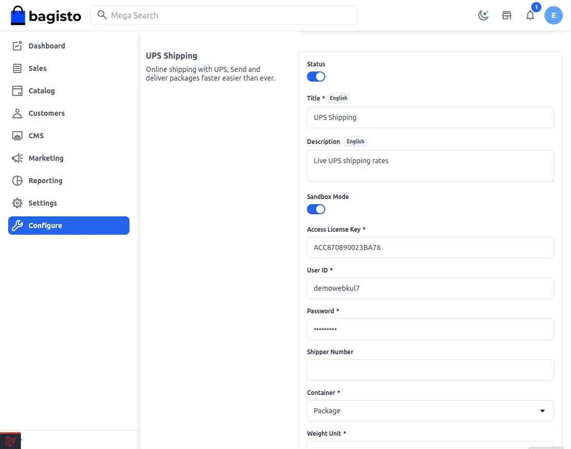 Laravel eCommerce UPS Shipping