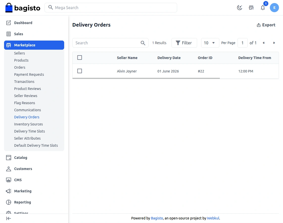 delivery orders