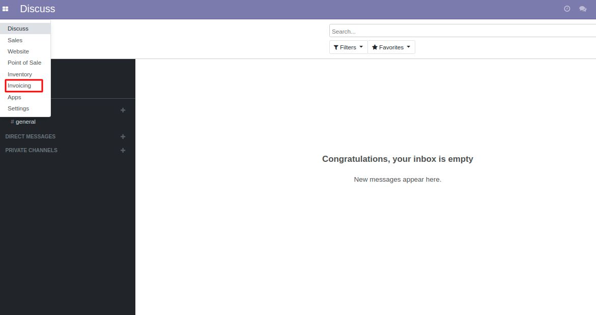 Navigate to Invoicing module