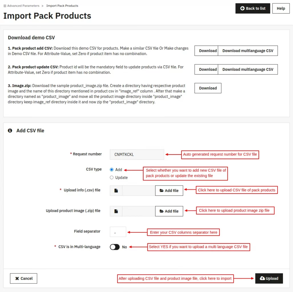 Import CSV file