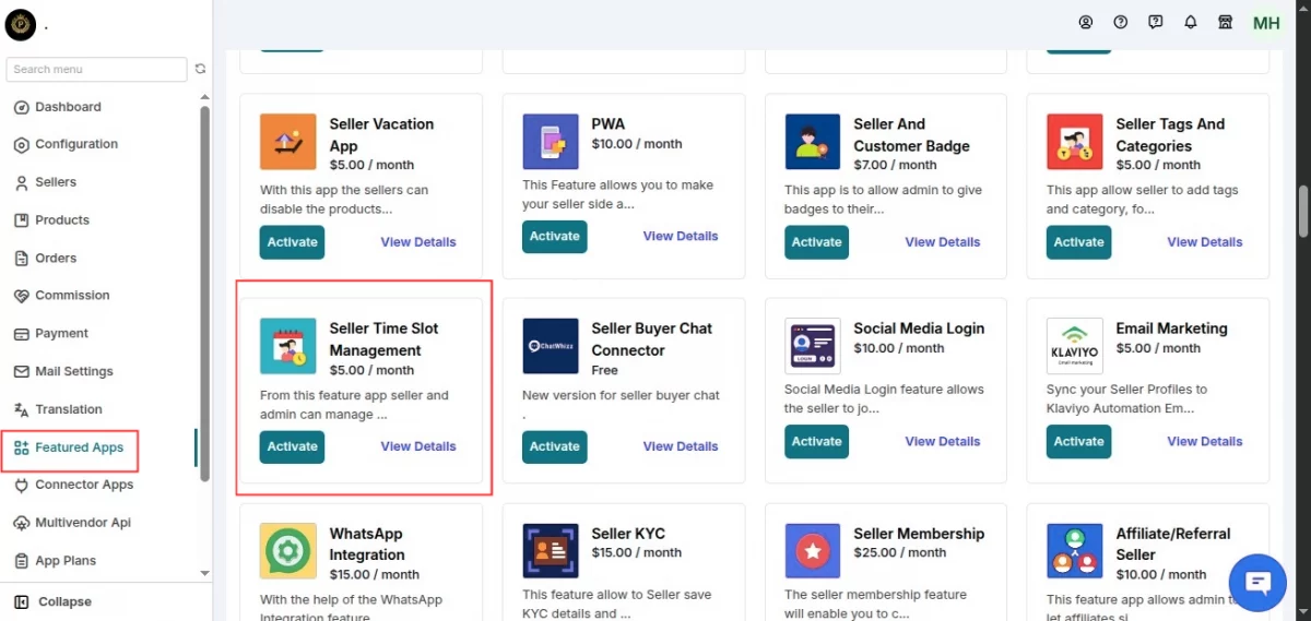 feature app section